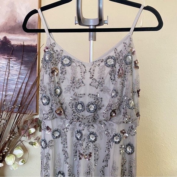 Adrianna Papell Floral Beaded Gown Serenity Multi size 4 - Picture 5 of 16